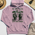No Bad Trails Just Bad Knees Hoodie, Vintage Bear Backpacking Hoodie For Campers and Outdoor Enthusiasts 3