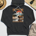 Yellowstone National Park Hoodie, Vintage Bison Sunset Mountain Hoodie For Campers 3