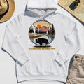 Retro Yellowstone National Park Hoodie, Bison Silhouette Outdoor Adventure Hoodies For Nature Campers 1