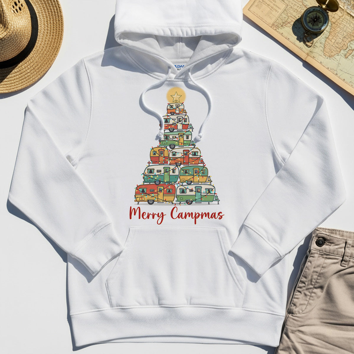 Retro Camper Van Christmas Hoodie, Funny Holiday Camping Hoodies For Men And Women 8