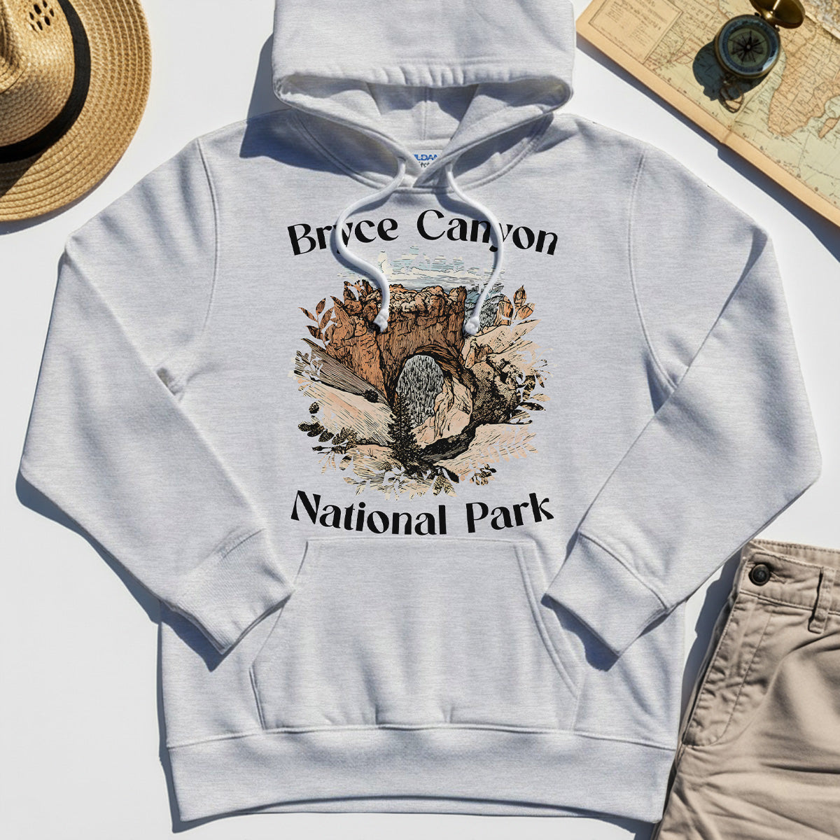 Retro Utah Nature Hoodie For Outdoor Adventure & Campers 4