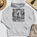 Bigfoot Respect The Locals Hoodie, Vintage Waterfall Hiking Graphic Hoodie For Camper And Adventurers 5