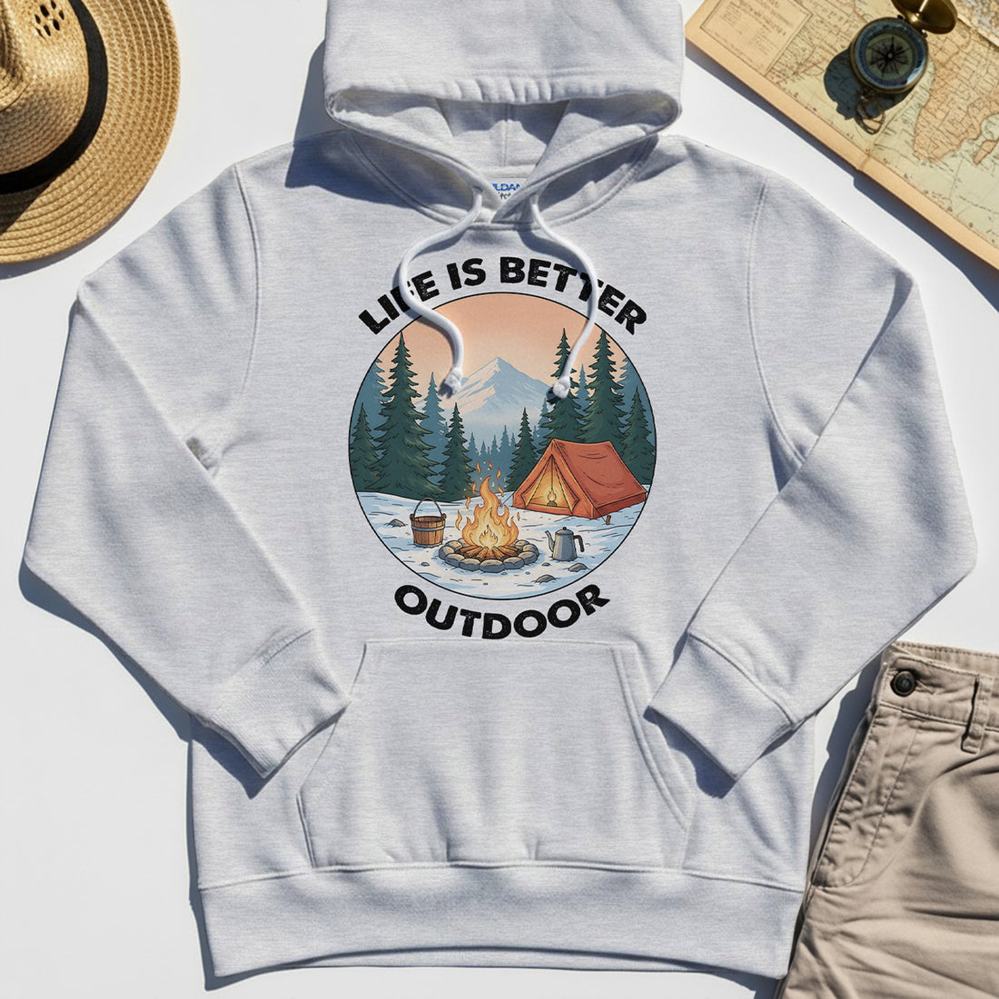 Funny Camping Life Is Better Outdoor Hoodie, Vintage Camping Hoodies For Outdoor Adventure Lovers 1