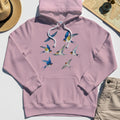 Elegant Flying Swallows Hoodie , Minimalist Wildlife Camping Graphic Hoodies Gift For Nature Campers 3