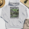Olympic National Park Hoodie, Vintage Mountain River Scene Hoodies For Outdoor Adventure Campers 5
