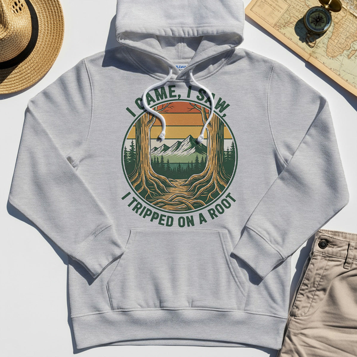 "I Tripped on a Root" Funny Hoodie 4