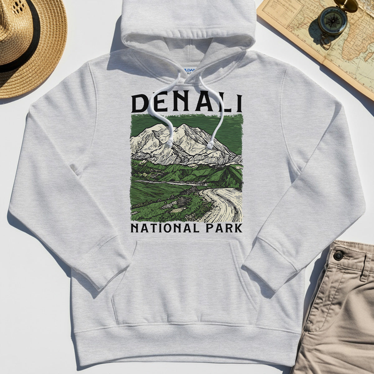 Denali National Park Hoodie, National Park Mountain Landscape Hoodie 5