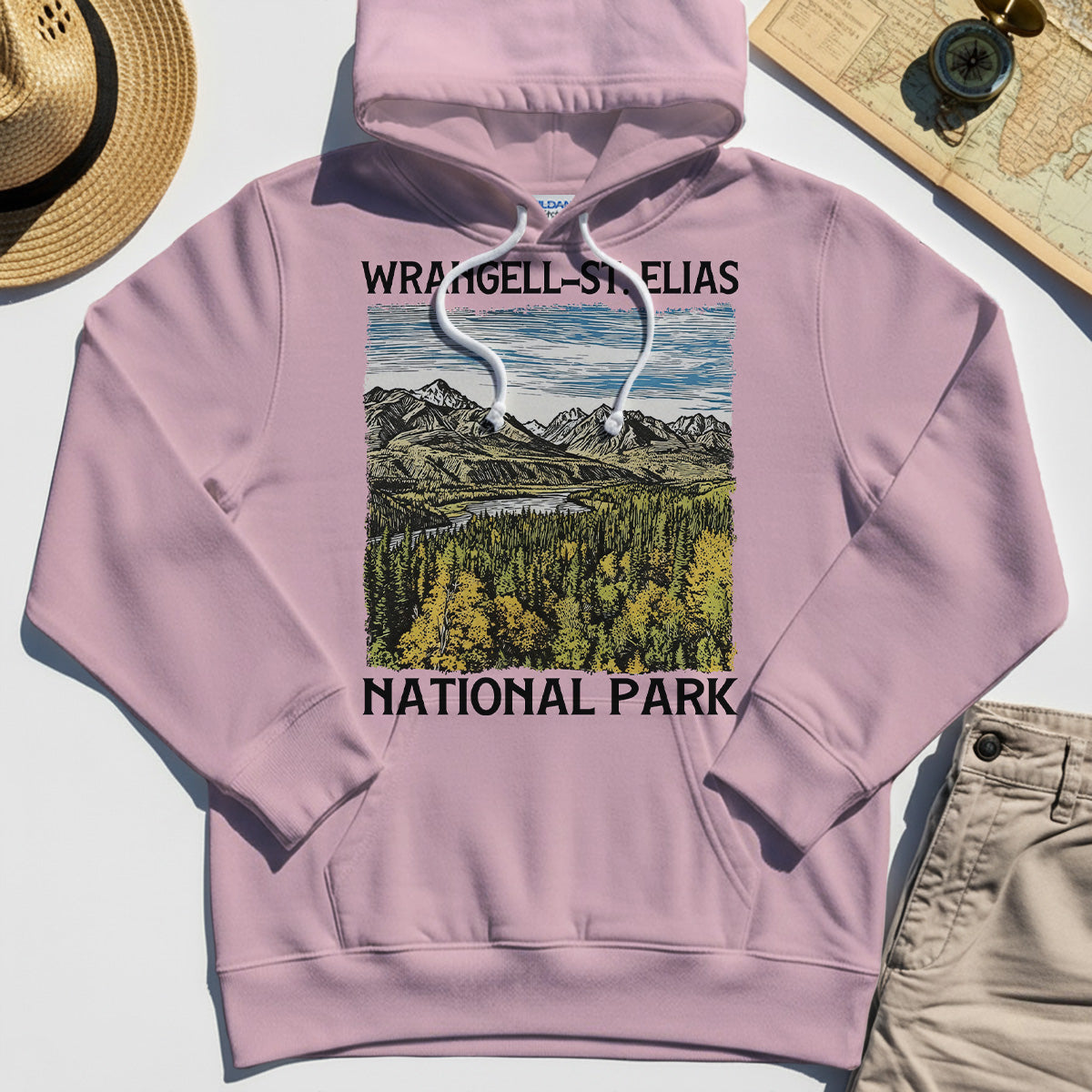 Alaska Mountain & Forest Wrangell-St. Elias National Park Hoodie 6