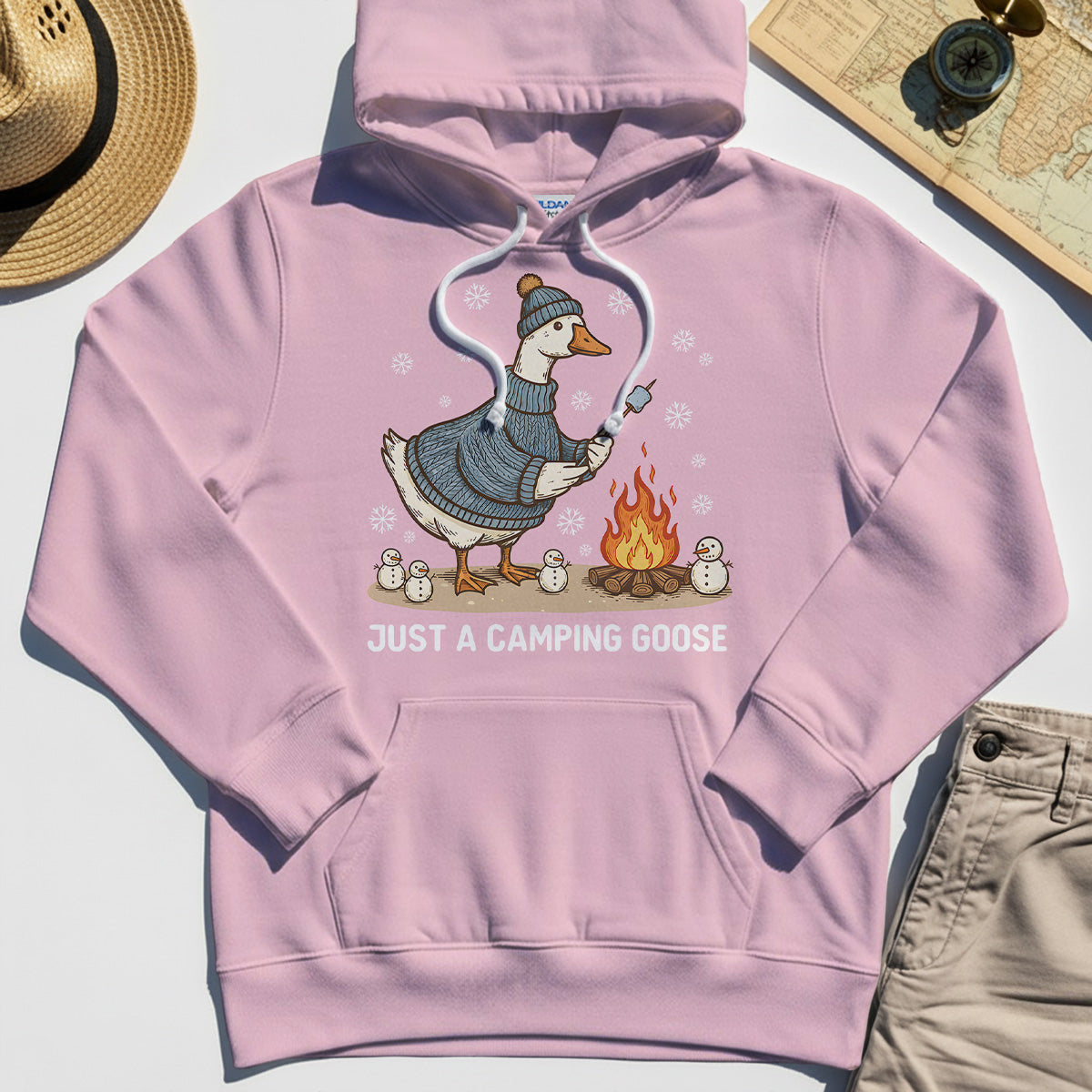 Funny Goose 'Just A Camping Goose' Outdoor Holiday Hoodie 6