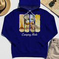 Van Life and Campfire Hoodies, Watercolor Campfire and Tent Graphic Hoodie For Outdoor Lovers 3