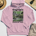 Olympic National Park Hoodie, Vintage Mountain River Scene Hoodies For Outdoor Adventure Campers 1