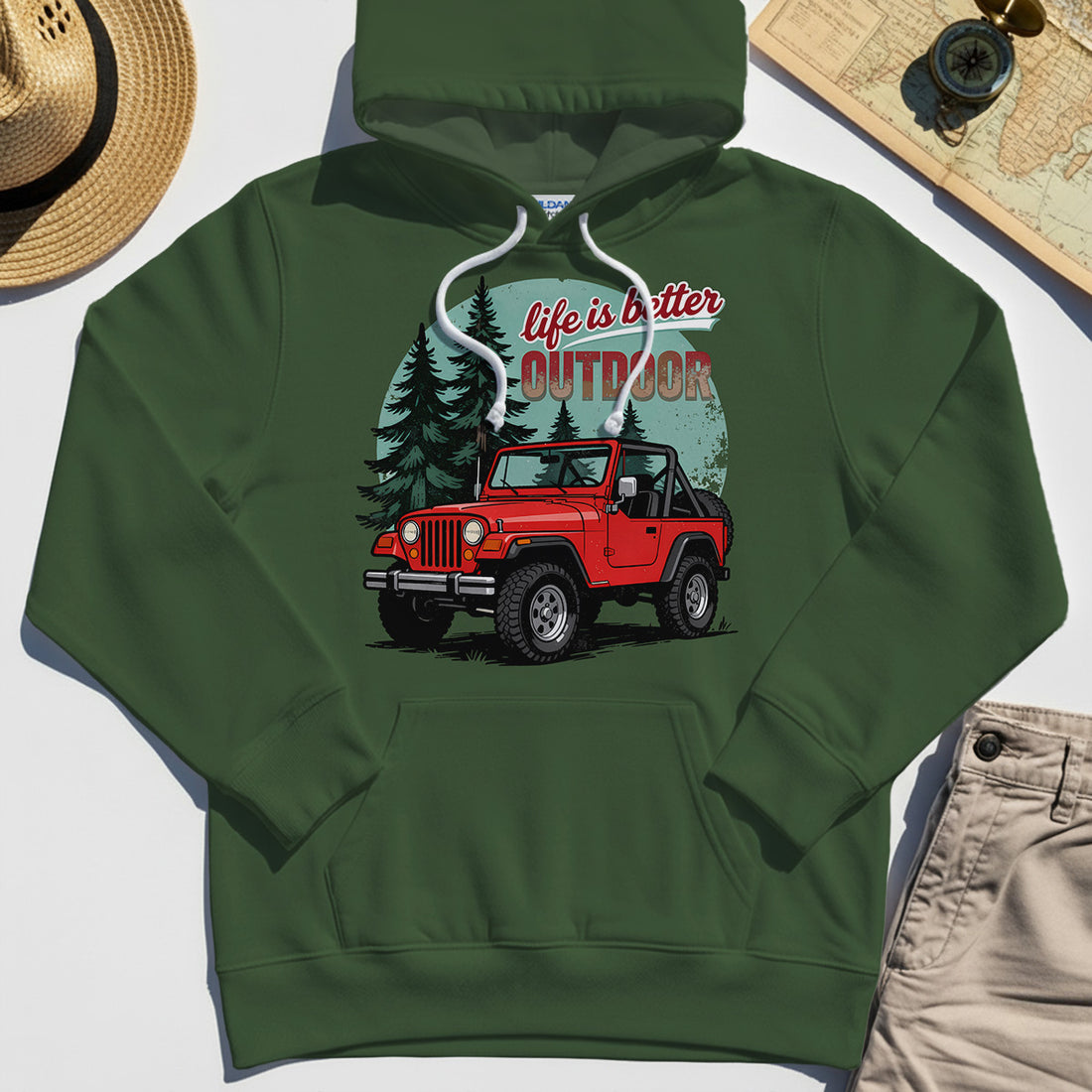 "Life Is Better Outdoor" Hoodie, Adventure Off-Road Camping Outdoor Hoodies 1