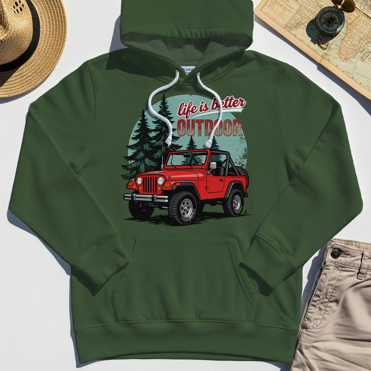 "Life Is Better Outdoor" Hoodie, Adventure Off-Road Camping Outdoor Hoodies 2