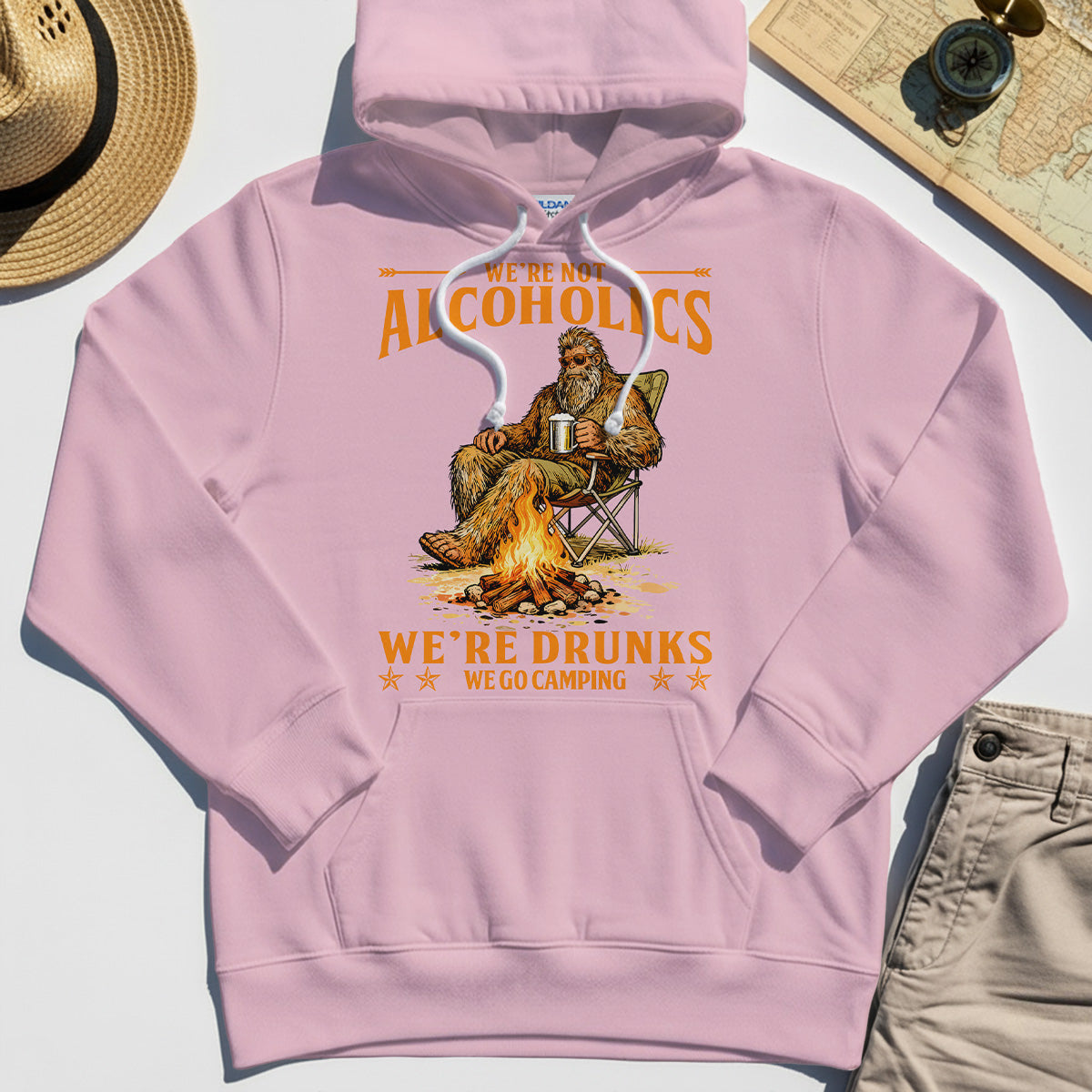 We’re Not Alcoholics We’re Drunks We Go Camping Hoodie, Funny Camping Beer Hoodies 5