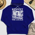 Bigfoot Respect The Locals Hoodie, Vintage Waterfall Hiking Graphic Hoodie For Camper And Adventurers 1