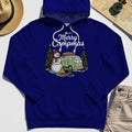 Funny Merry Christmas Camping Hoodie, Retro Camper Van Snowman Campfire Hoodies For Outdoor Lovers 3