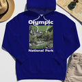 Olympic National Park Hoodie, Vintage Mountain River Scene Hoodies For Outdoor Adventure Campers 6