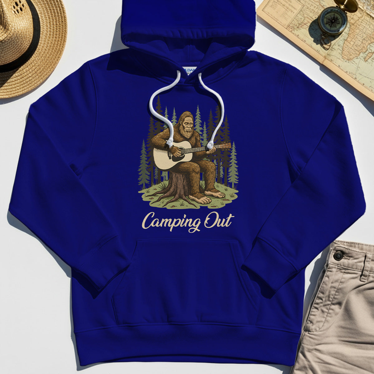 "Camping Out" Funny Bigfoot Camping Hoodies 6