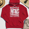 Bigfoot Respect The Locals Hoodie, Vintage Waterfall Hiking Graphic Hoodie For Camper And Adventurers 7