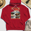 Yellowstone National Park Hoodie, Vintage Bison Sunset Mountain Hoodie For Campers 7