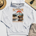 Yellowstone National Park Hoodie, Vintage Bison Sunset Mountain Hoodie For Campers 8