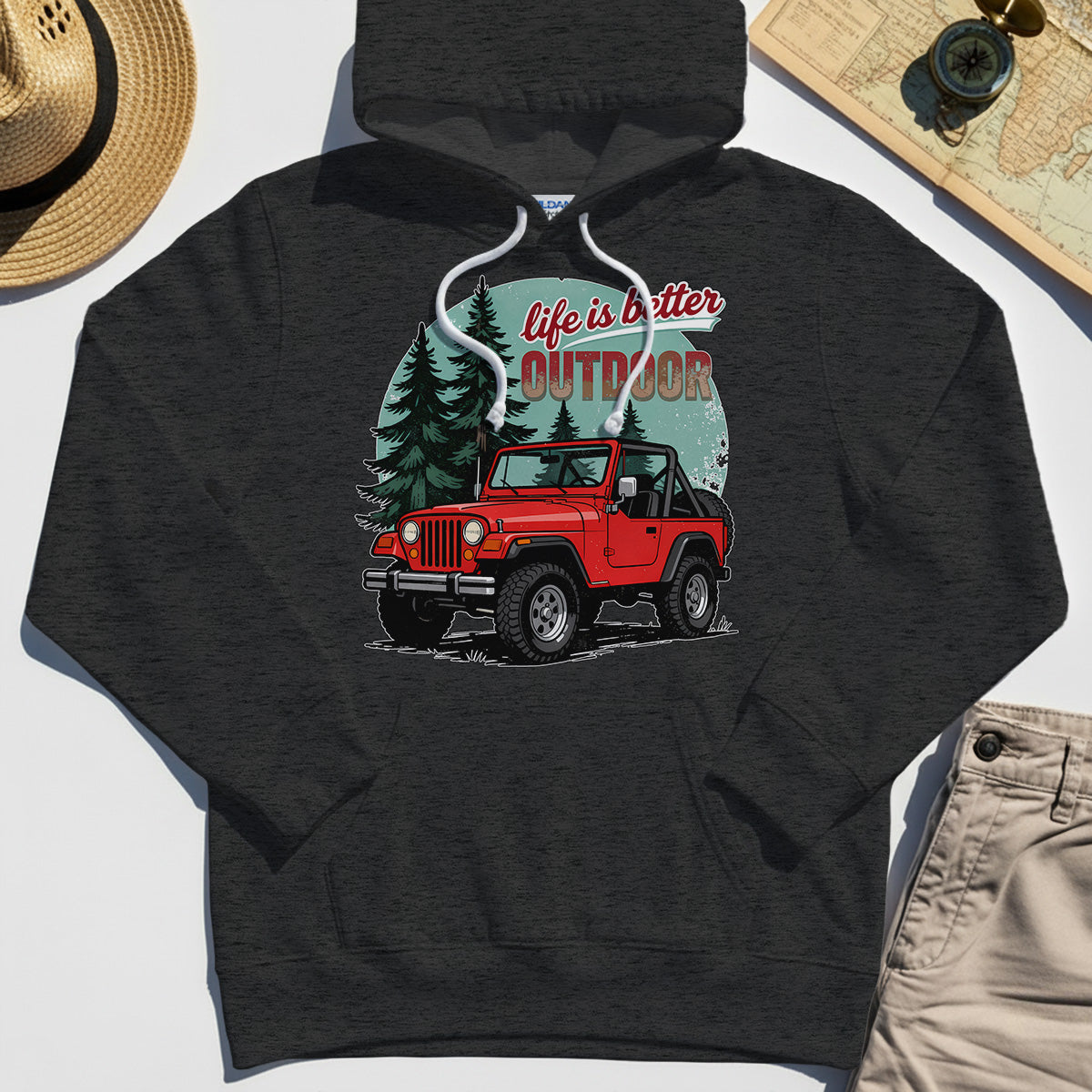 "Life Is Better Outdoor" Hoodie, Adventure Off-Road Camping Outdoor Hoodies 3