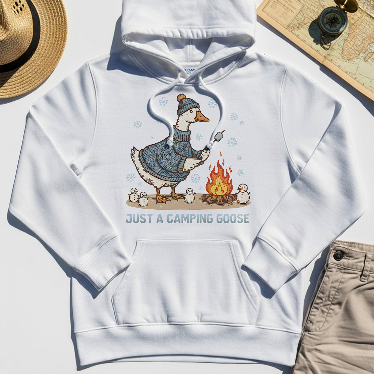 Funny Goose 'Just A Camping Goose' Outdoor Holiday Hoodie 8