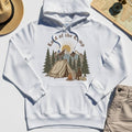 Vintage Lord of the Camp Campfire Hoodie, Tent And Campfire Mountain Scene Hoodie 8
