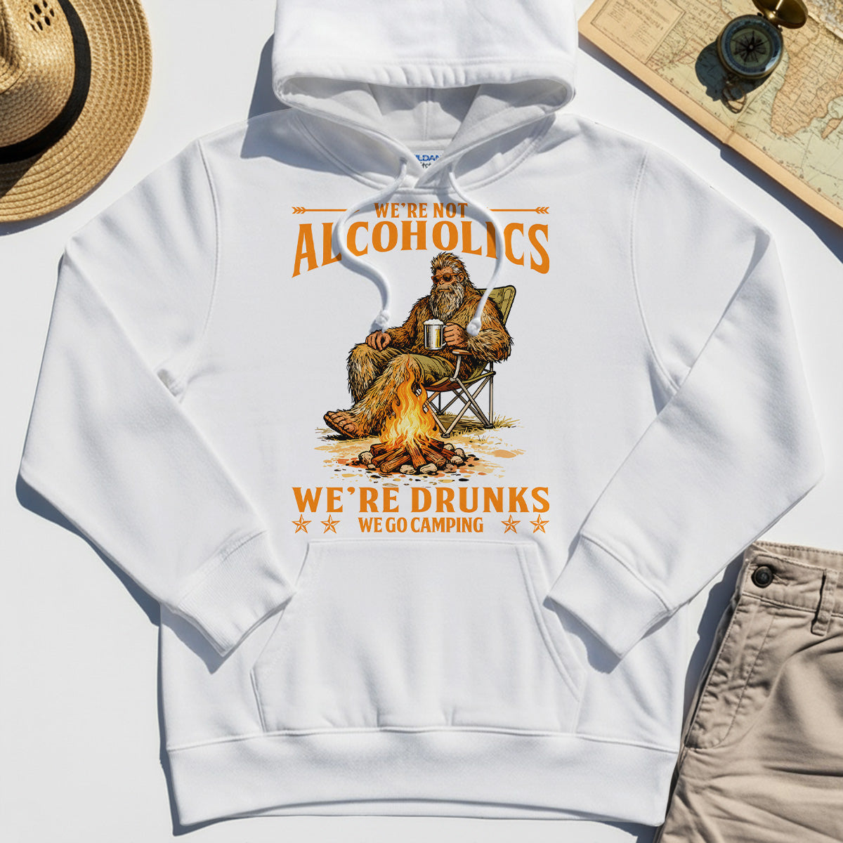 We’re Not Alcoholics We’re Drunks We Go Camping Hoodie, Funny Camping Beer Hoodies 8