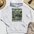 Olympic National Park Hoodie, Vintage Mountain River Scene Hoodies For Outdoor Adventure Campers 8