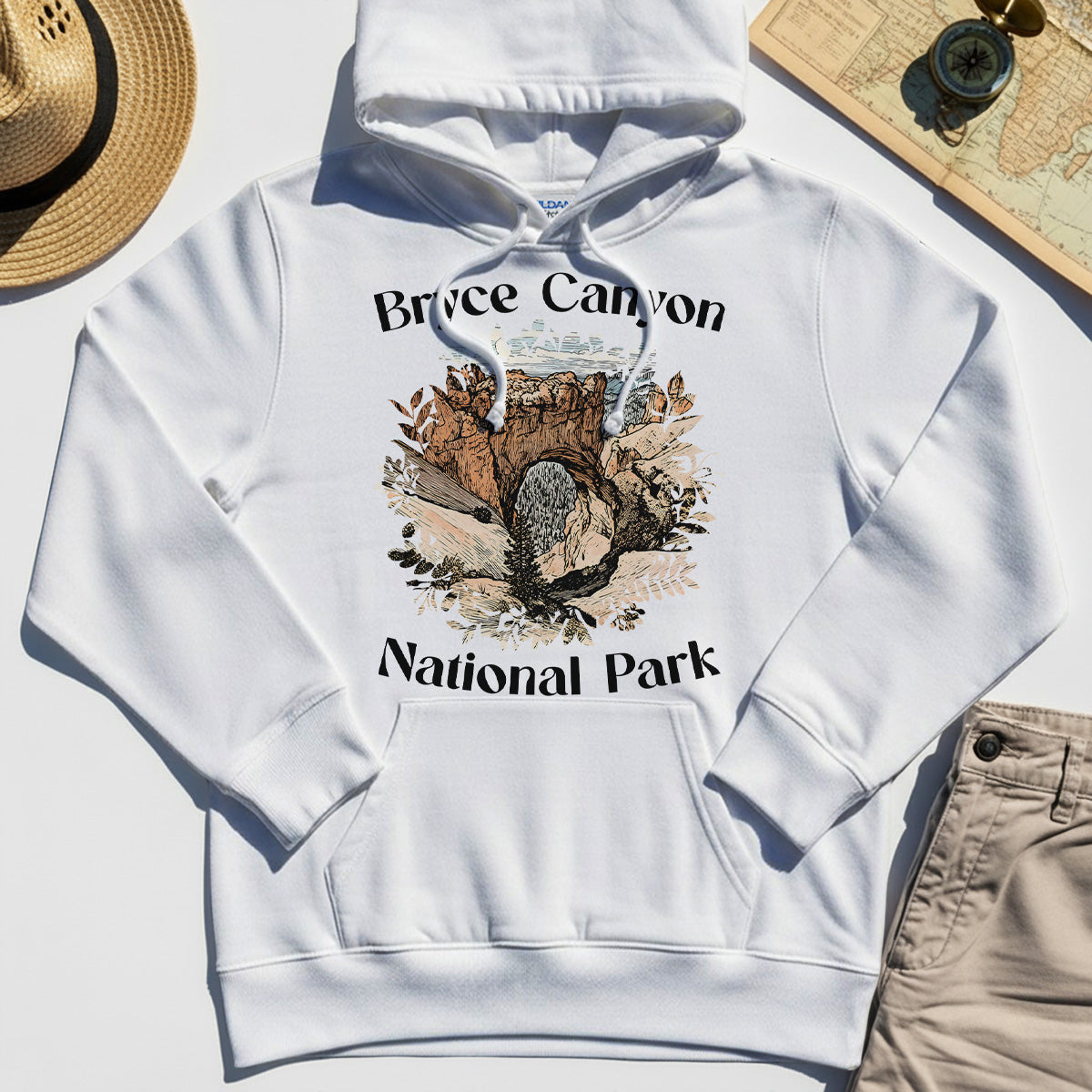 Retro Utah Nature Hoodie For Outdoor Adventure & Campers 8