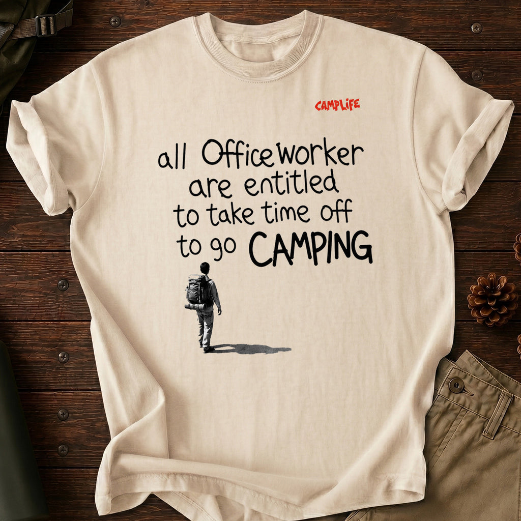 Office Worker Camping T-Shirt