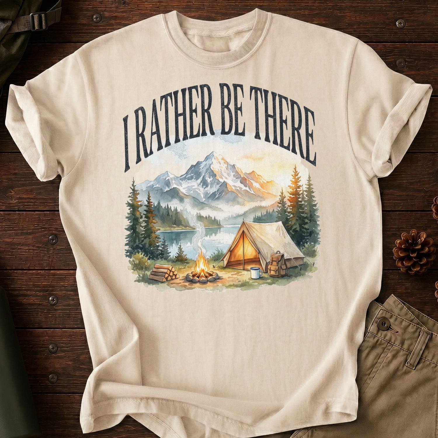 I'd Rather Be There Camping T-Shirt