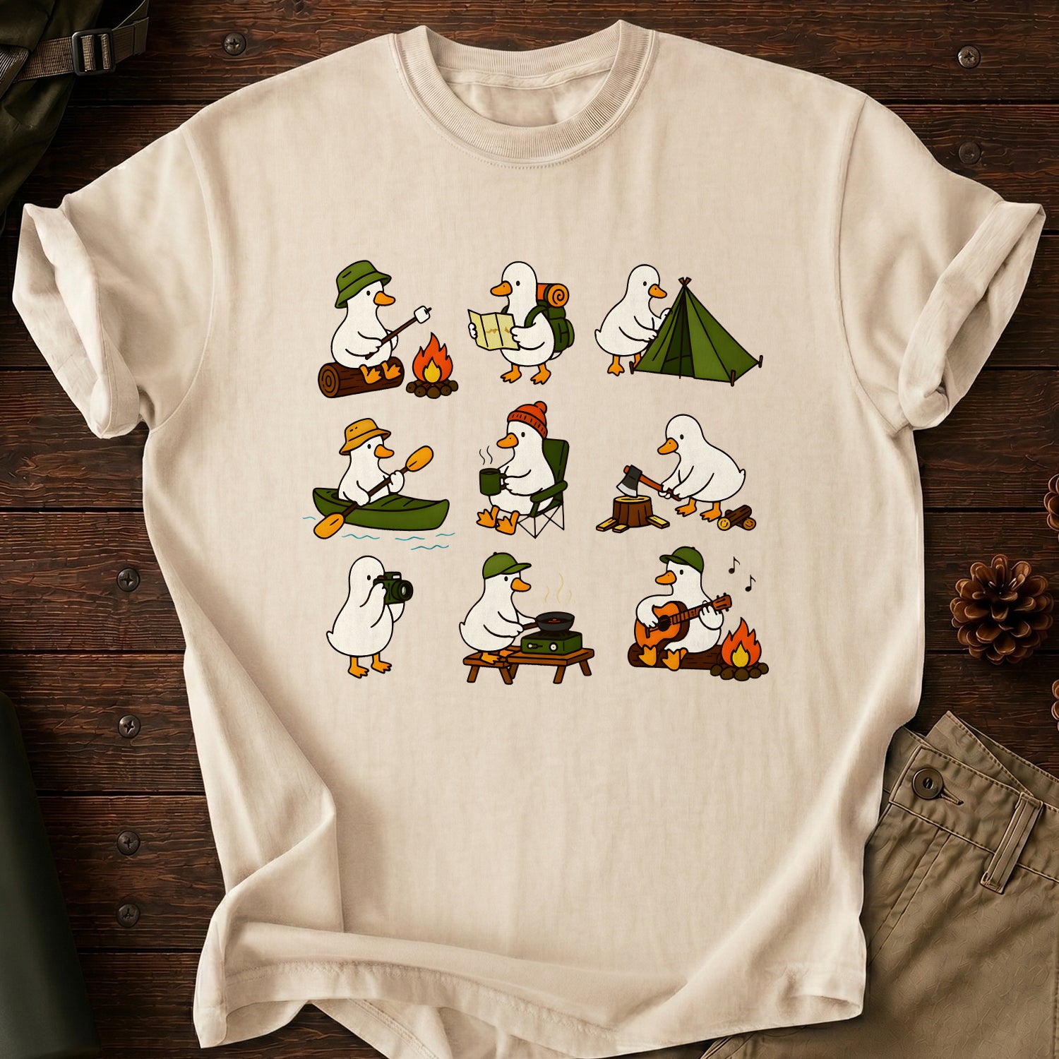 Silly Geese Camping Guide T-Shirt
