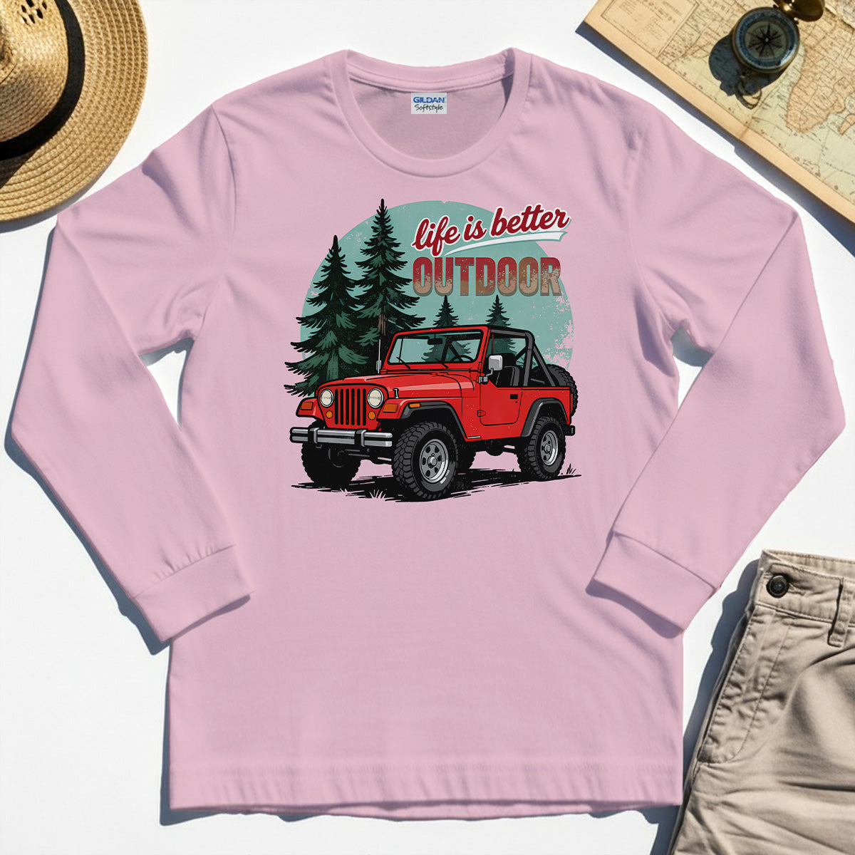 "Life Is Better Outdoor" Long Sleeve, Adventure Off-Road Camping Outdoor Long Sleeve Tee 5