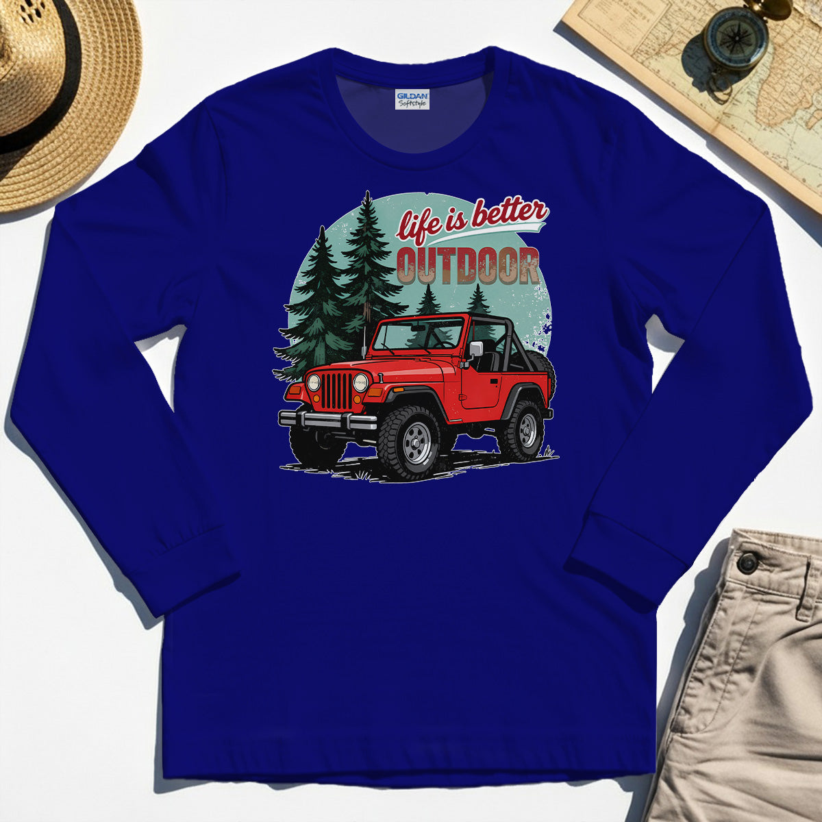 "Life Is Better Outdoor" Long Sleeve, Adventure Off-Road Camping Outdoor Long Sleeve Tee 6