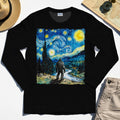 Funny Sasquatch Van Gogh Parody Long Sleeve, Bigfoot Starry Night Long Sleeve Tee 2