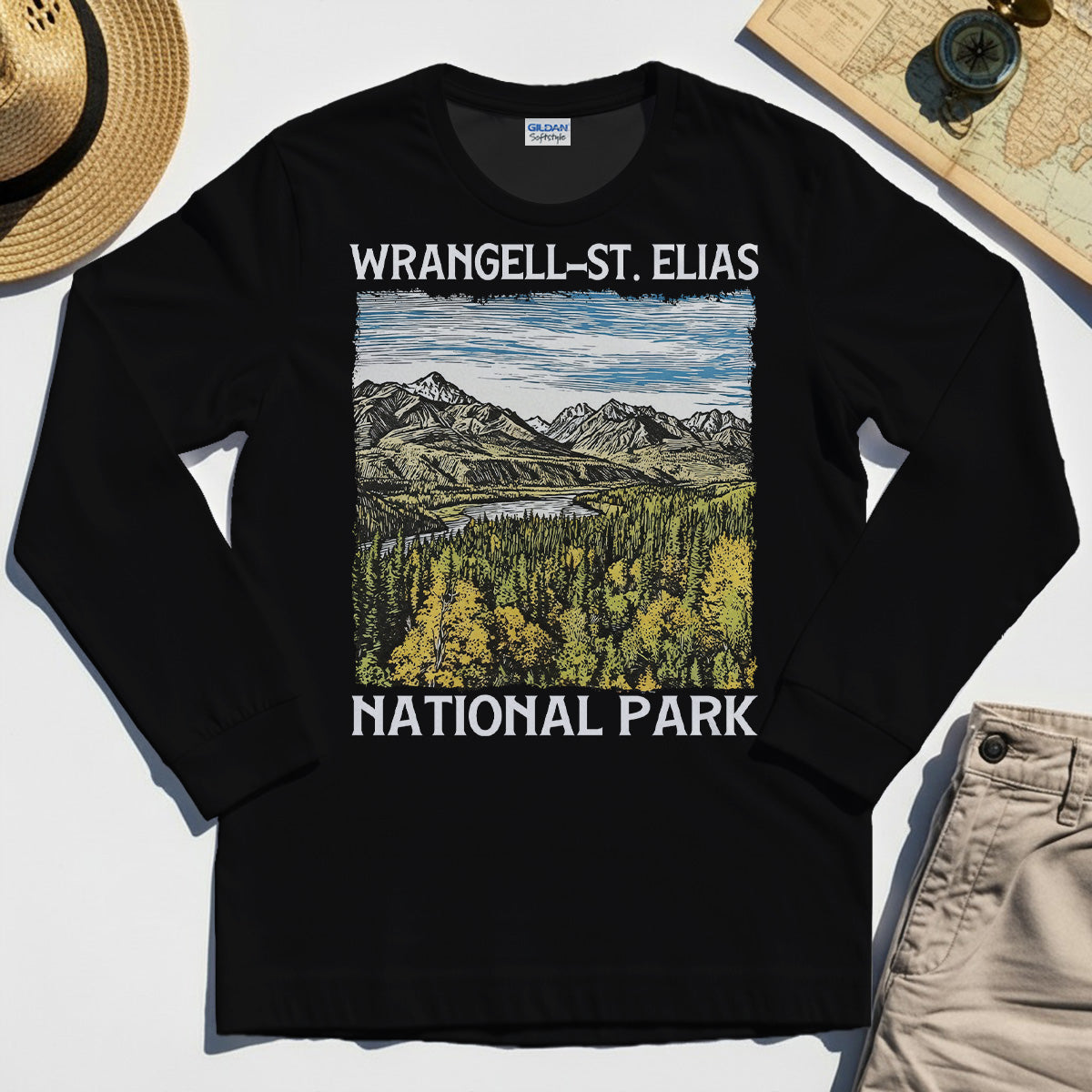 Alaska Mountain & Forest Wrangell-St. Elias National Park Long Sleeve Tee 2