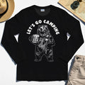 Let’s Go Camping Funny Bear Drinking Beer Long Sleeve, Beer Lover Long Sleeve Tee For Outdoor Adventure & Camping Fans 2