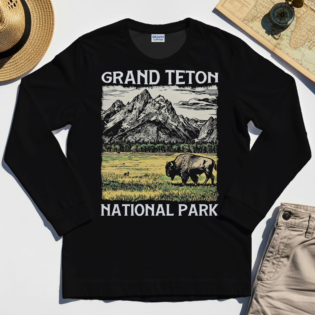 Vintage Grand Teton National Park Long Sleeve 1