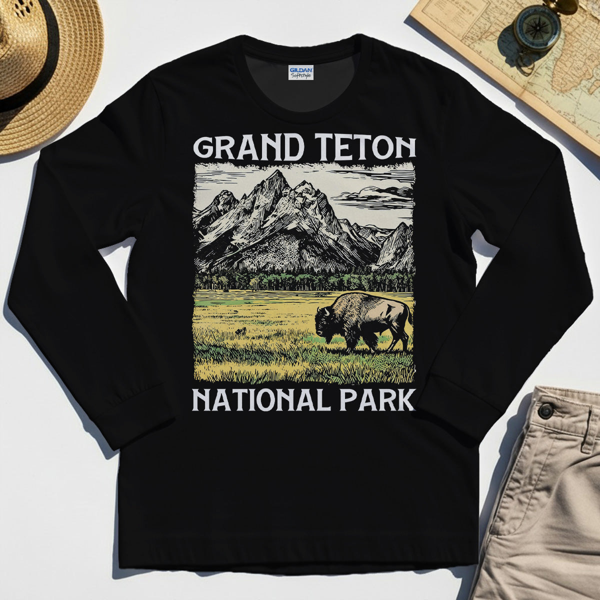 Vintage Grand Teton National Park Long Sleeve 1