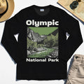 Olympic National Park Long Sleeve, Vintage Mountain River Scene Long Sleeve Tee For Outdoor Adventure Campers 2
