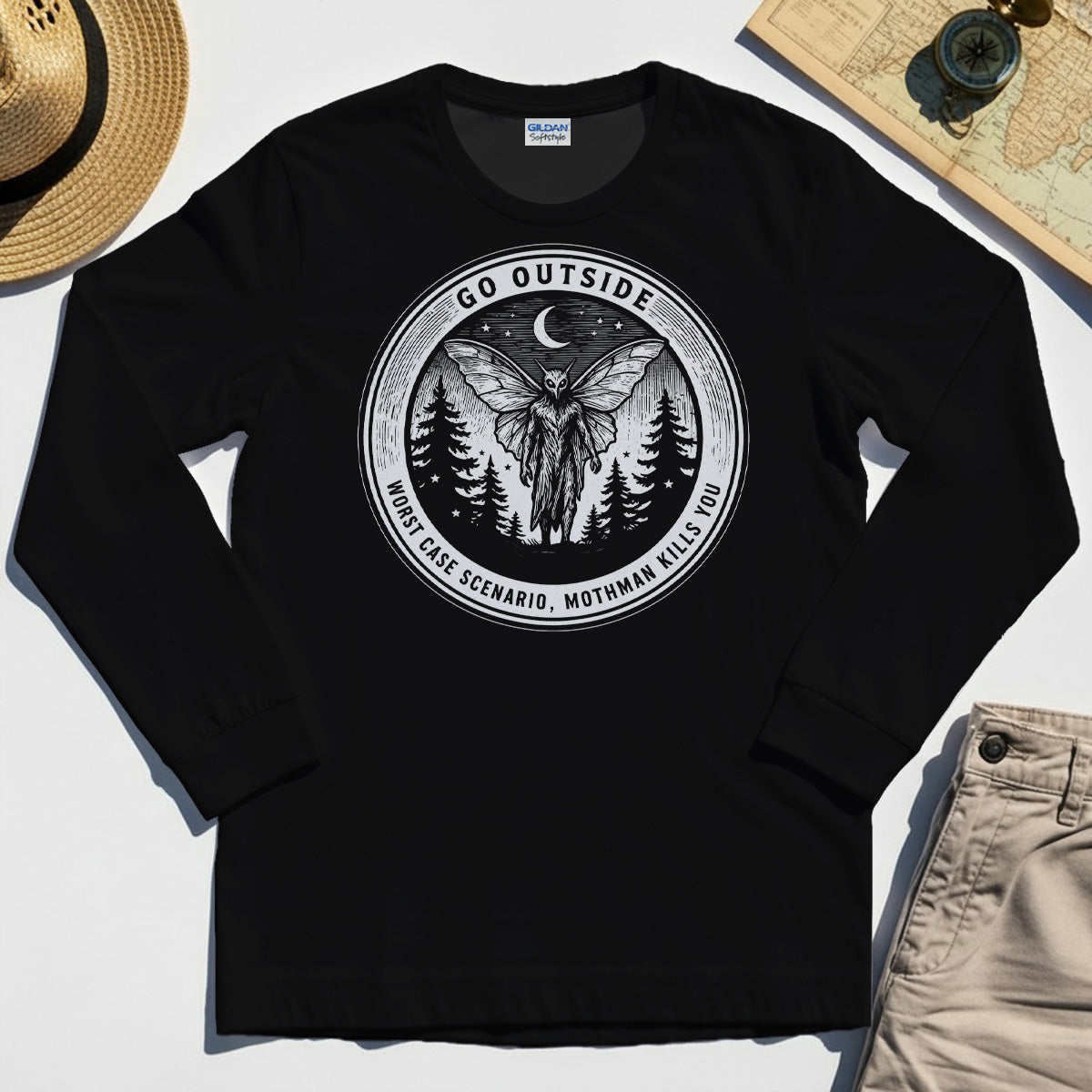 Funny Mothman Long Sleeve Tees For Campers 2