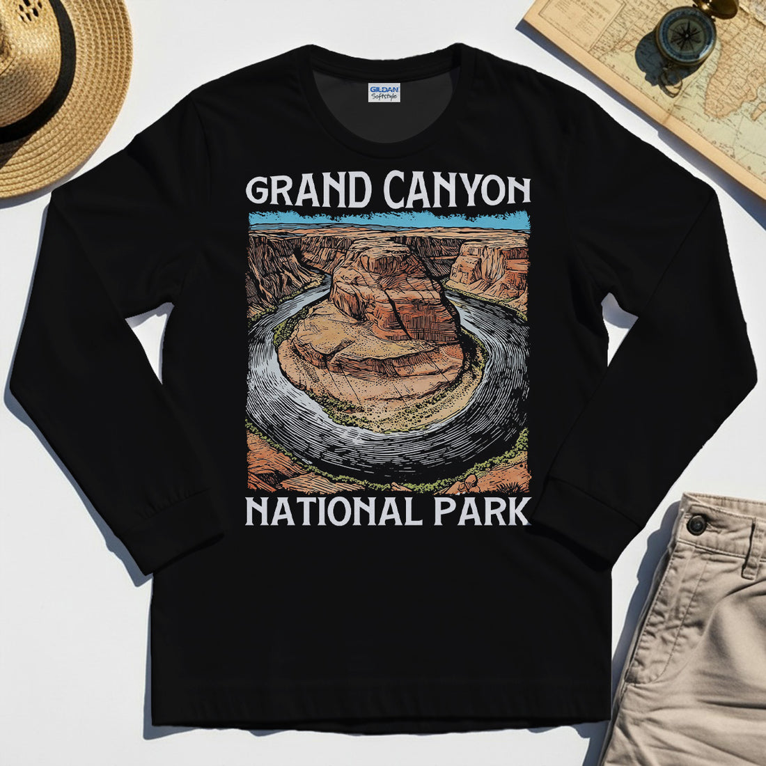Retro Grand Canyon National Park Long Sleeve Tee 1