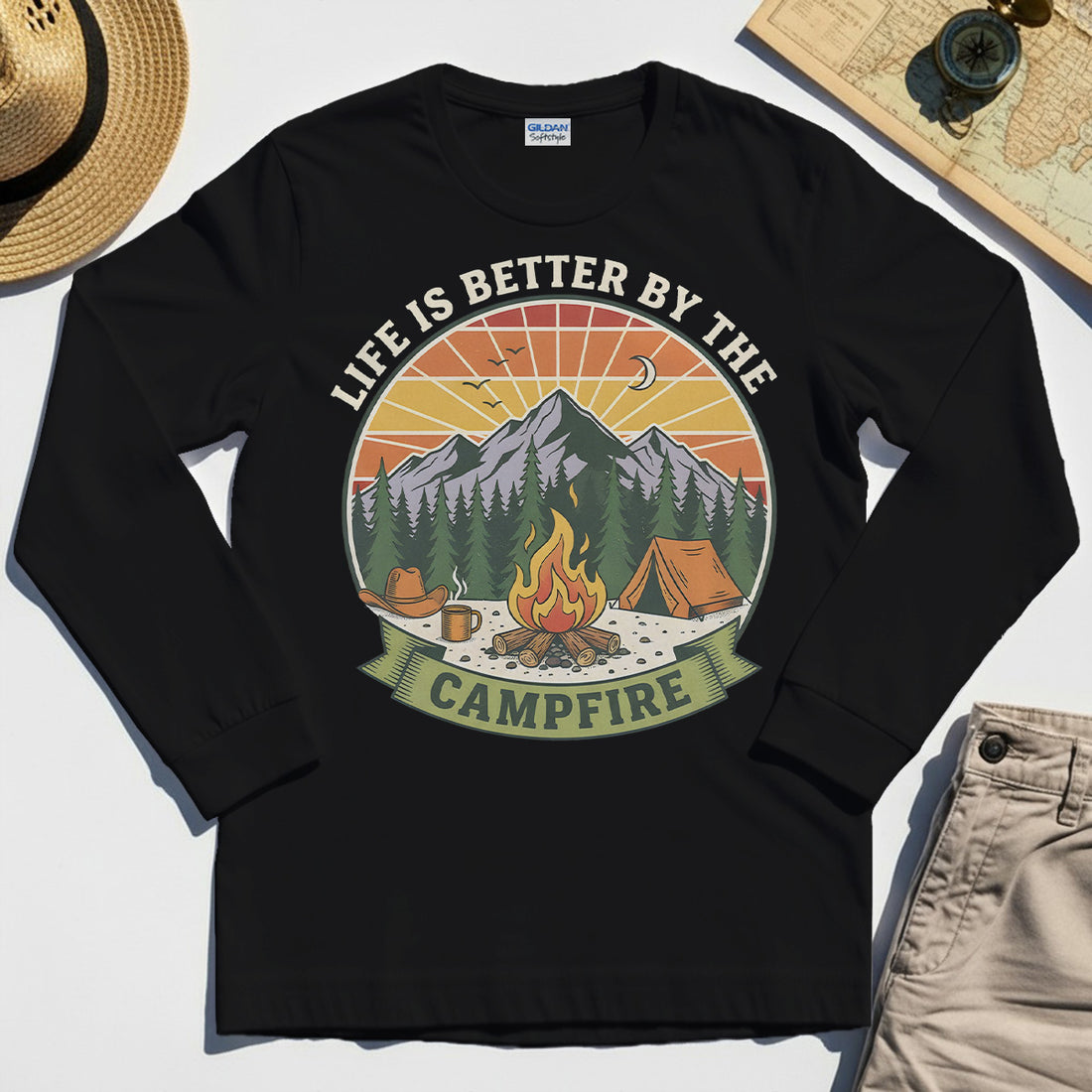 Life Is Better By The Campfire Long Sleeve Tee 1