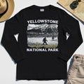 Yellowstone National Park Long Sleeve Tee, Bigfoot Hiking Graphic 2