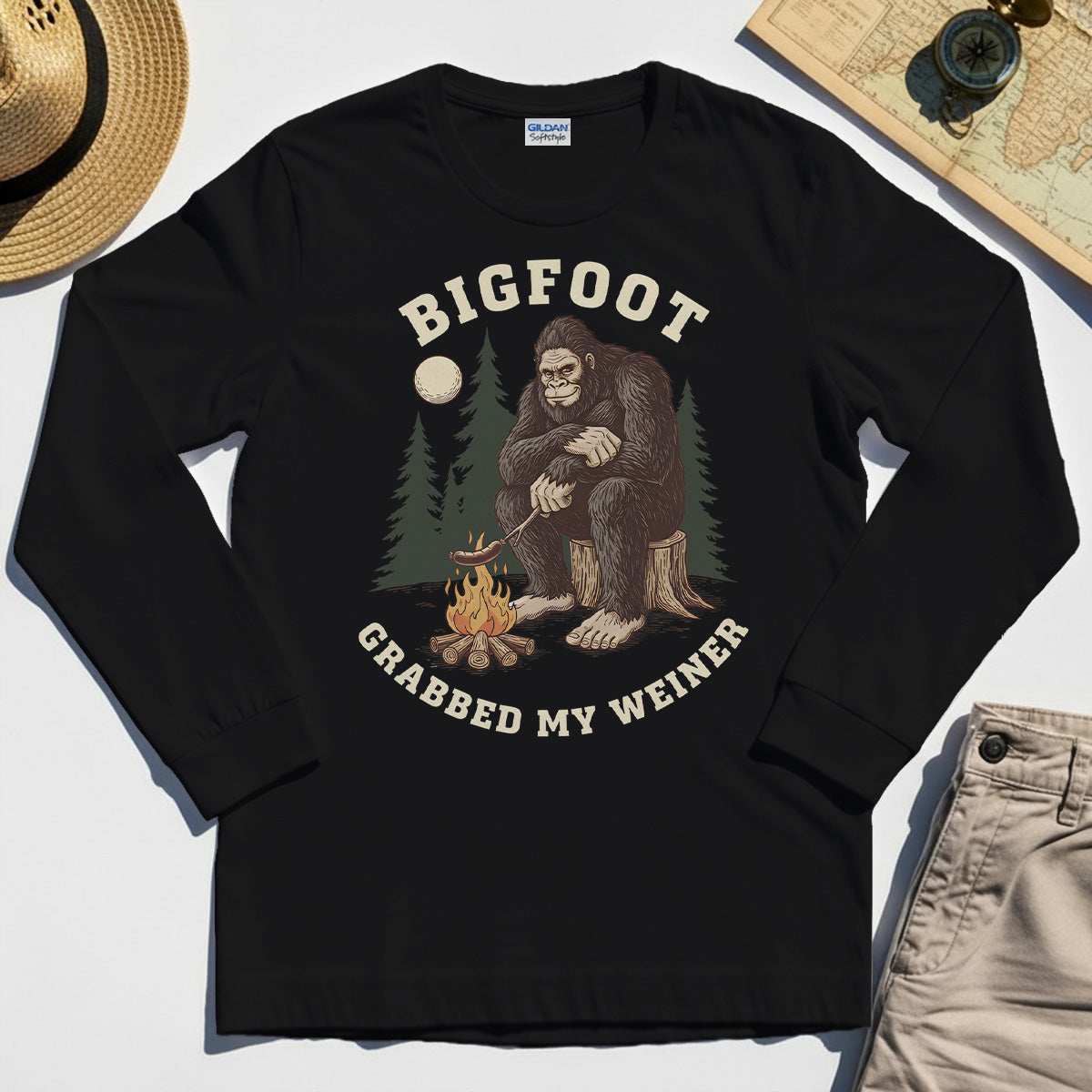 Bigfoot Grabbed My Wiener Long Sleeve Tee 2