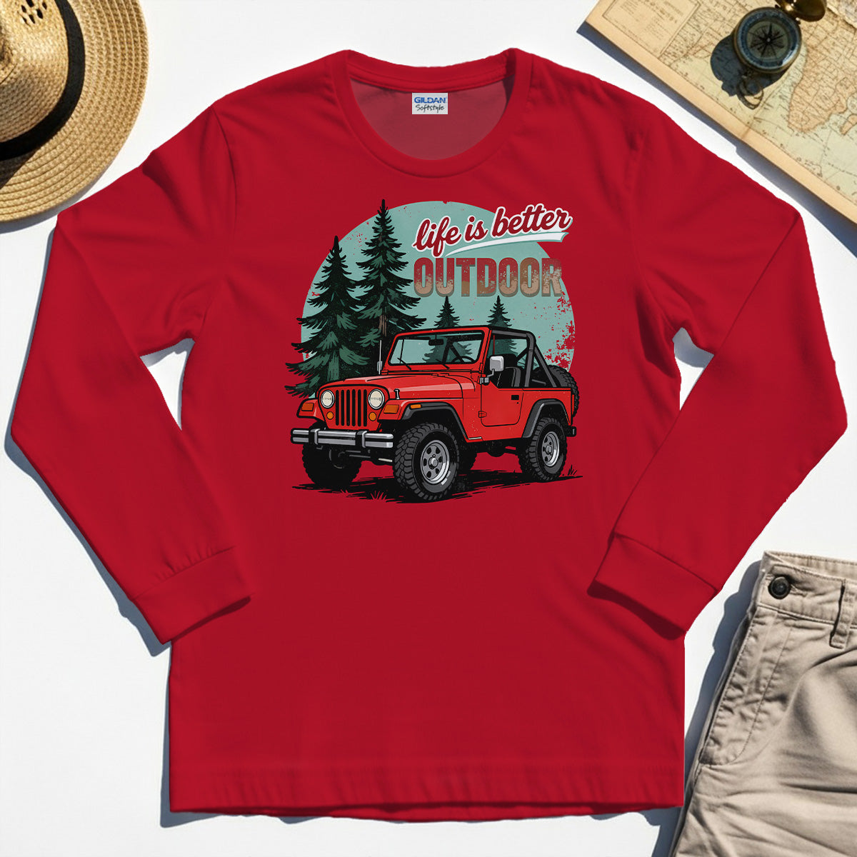 "Life Is Better Outdoor" Long Sleeve, Adventure Off-Road Camping Outdoor Long Sleeve Tee 7