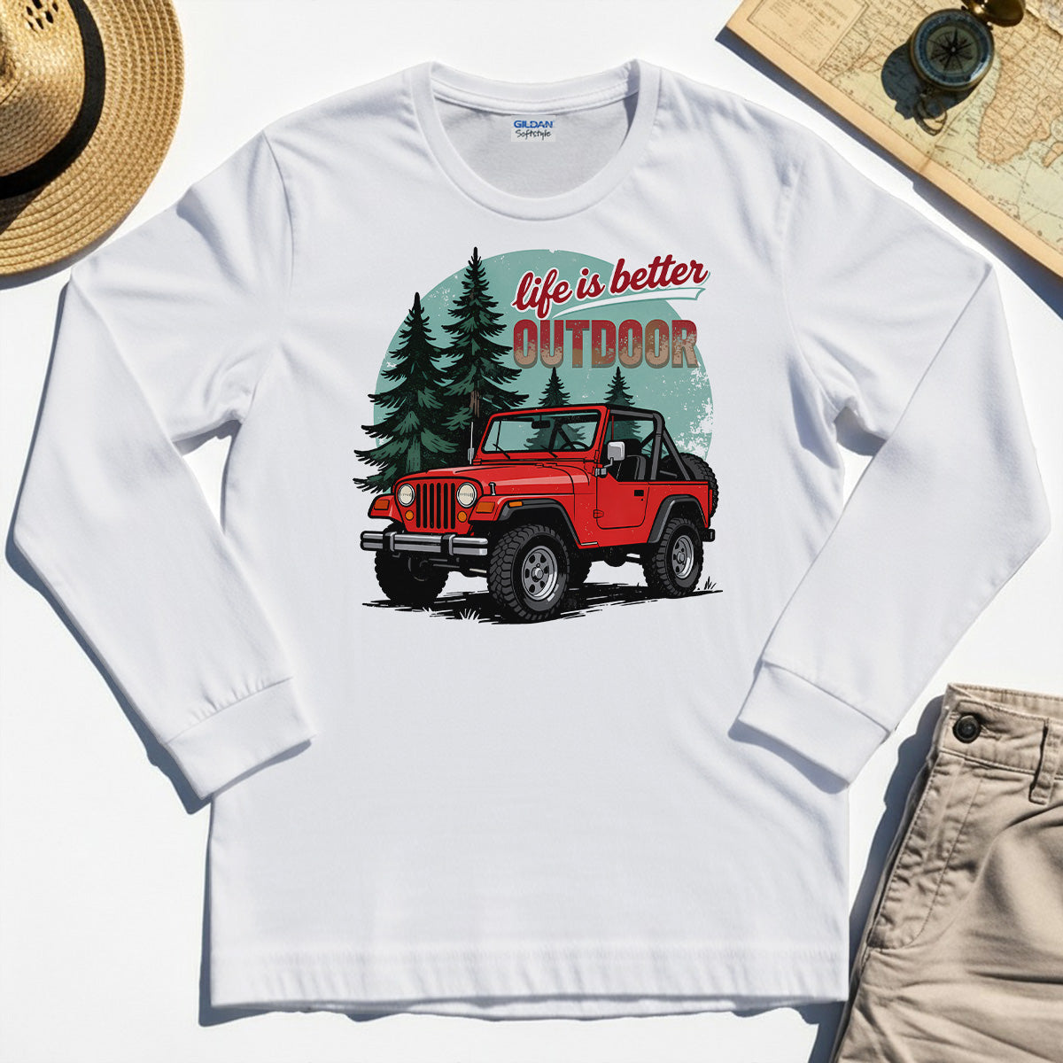 "Life Is Better Outdoor" Long Sleeve, Adventure Off-Road Camping Outdoor Long Sleeve Tee 8
