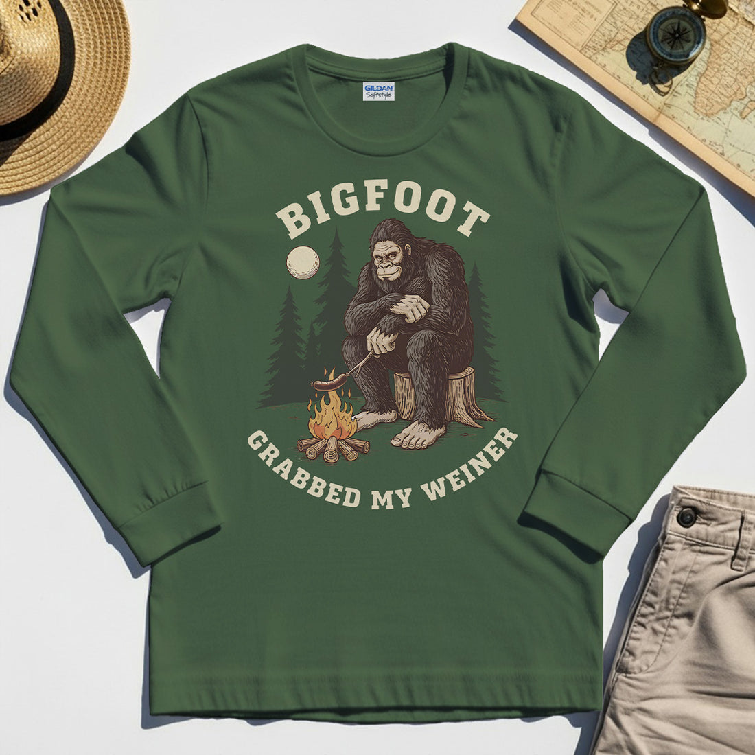 Bigfoot Grabbed My Wiener Long Sleeve Tee 1